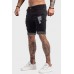 Black Distressed Low-rise Men's Denim Shorts