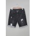 Black Distressed Low-rise Men's Denim Shorts