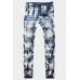 Men's Washed Distressed Straight Leg Jeans