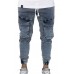 Men's Pocketed Slim Fit Skinny Jogger Jeans