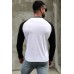 Black Men's Letter Print Color Block Long Sleeve T-shirt