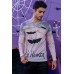 Men's Halloween Bat Print Long Sleeve Knit T-shirt