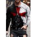 White Men's Warrior Pattern Print Long Sleeve Top