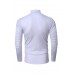 White Men's High Neck Thermal Long Sleeve T Shirt