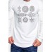 Men's Graphic Print Slim-fit Pleated Long Sleeve T-shirt