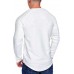 White Men's Love Heart Shape Print Pleated Long Sleeve T-shirt