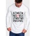 White Valentine LOVE Letter Print Pleated Sleeve Men's T-shirt