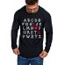 Men's Heart Letter Print Slim-fit Long Sleeve T-shirt