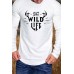 White The Wild Life Graphic Print Pleated Sleeve Men's T-shirt