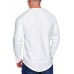 White Lip Print Pleated Slim-fit Men's Long Sleeve T-shirt