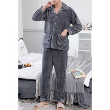 Grey Flannel Waffle Pajamas Set