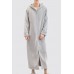 Grey Men's Flannel Zip Hooded Nightgown