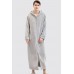 Grey Men's Flannel Zip Hooded Nightgown