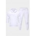 White Solid Pocket Hoodie and Jogger Pants Men's Set