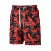 Men's Floral Print Short Sleeve Shirt and Elastic Waist Shorts Set