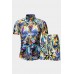 Hawaiian Tropical Print Men's Short Sleeve Shirt and Shorts Set