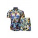 Hawaiian Tropical Print Men's Short Sleeve Shirt and Shorts Set