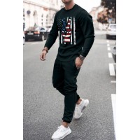 American Flag Long Sleeve Top and Joggers Men's Sports Suit