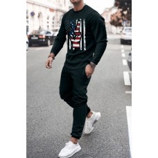 American Flag Long Sleeve Top and Joggers Men's Sports Suit