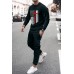 US Flag Print Long Sleeve Sweatshirt and Joggers Men's Sports Suit