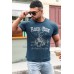 Blue ROCK RIDE Graphic Print Slim-fit Men's T-shirt