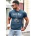 Blue ROCK RIDE Graphic Print Slim-fit Men's T-shirt