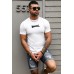 White BASEBALL Graphic Print Slim Fit Men's T Shirt