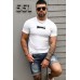 White BASEBALL Graphic Print Slim Fit Men's T Shirt