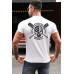 White Skull Baseball Graphic Print Short Sleeve Men's Graphic Tee