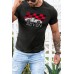 Gray SEVEN Car Graphic Print Slim Fit Men's T Shirt