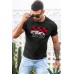 Gray SEVEN Car Graphic Print Slim Fit Men's T Shirt