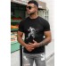 Black Soccer Graphic Print Crew Neck Short Sleeve T Shirt