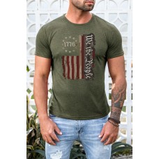 Green Vintage USA Flag 1776 Patriotic Mens T Shirt