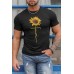 Black Sunflower Faith Graphic Mens T Shirt