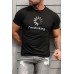 Black I'm Thinking Letter Graphic Print Slim Fit Men's T Shirt