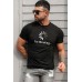 Black I'm Thinking Letter Graphic Print Slim Fit Men's T Shirt