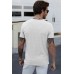 White Men V Neck Rib Knit T-shirt