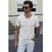 White Men V Neck Rib Knit T-shirt