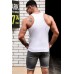 White Skeleton Print Round Neck Men's Tank Top